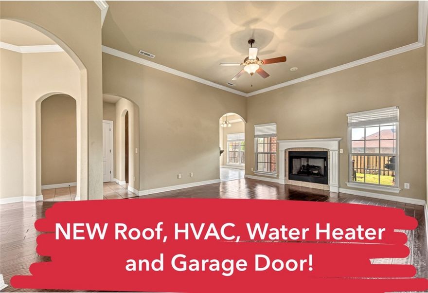 NEW ROOF in 2024, along with NEW WATER HEATER, HVAC and GARAGE DOOR in 2023.  Amazing all-brick home situated on a desirable corner lot!  This home features 4 large bedrooms and 2 baths, perfect for family living. The inviting gas fireplace adds warmth and charm. Enjoy the convenience of a thoughtfully designed split floor plan along with formal and casual dining. Plus, you'll love the short walk to the clubhouse, offering a range of amenities for leisure and socializing.    It combines comfort, style, and a fantastic location—don’t miss out on this incredible opportunity! Schedule your tour today!