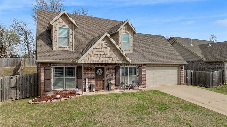 Welcome to this charming 3-bedroom, 2.5-bath home in the heart of Rogers! Built in 2018 by Riverwood Homes, this 1,575 sq ft home offers thoughtfully designed living space with quality finishes throughout. The main level features the primary bedroom & full bath, a half bath, laundry room & kitchen.The kitchen is equipped with granite countertops and flows into the main living area, complete with a cozy gas fireplace. Step outside to enjoy the covered back porch—perfect for relaxing or entertaining year-round. Located just 2 miles from Interstate 49, this home provides quick & easy access to everything across Northwest Arkansas, including shopping, dining, & entertainment. Don’t miss this wonderful opportunity in a convenient Rogers location!