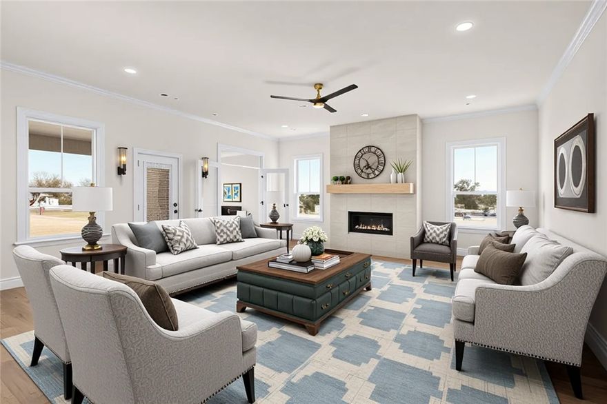 This stunning new construction has everything you could possibly want in a home. Offering 4 spacious bedrooms and 3.5 bathrooms, the Dreamwood Plan is designed for both comfort and style. The kitchen is a true highlight, featuring custom cabinetry, a large pantry, and double ovens—perfect for family meals or entertaining. The primary suite includes a spacious sitting room and a luxurious en suite with a free-standing tub and a beautifully tiled shower. A thoughtfully designed guest room could easily serve as a second primary bedroom, providing added flexibility for family or guests. Outdoor living is elevated with a large covered patio and fireplace, making it ideal for gatherings in every season. The house is still under construction and pictures are not of actual house but similar plan and finish. Taxes are based on land only. Seller is offering $7500 towards closing costs and preferred lender incentives available.