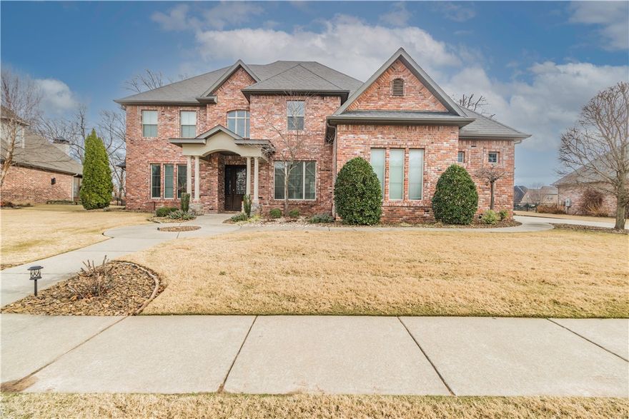 Beautiful golf front home in desirable Shadow Valley Subdivision. Grand entrance with modern, updated lighting. Curved staircase. Oversized Family Room, large private office with French doors. Kitchen and Family Room are oversized with high ceilings, built-ins and lots of windows. Large island in kitchen; 3 large bedrooms upstairs all with En Suite Baths. Bonus room, covered back patio with golf course view and custom built free-standing fireplace.
