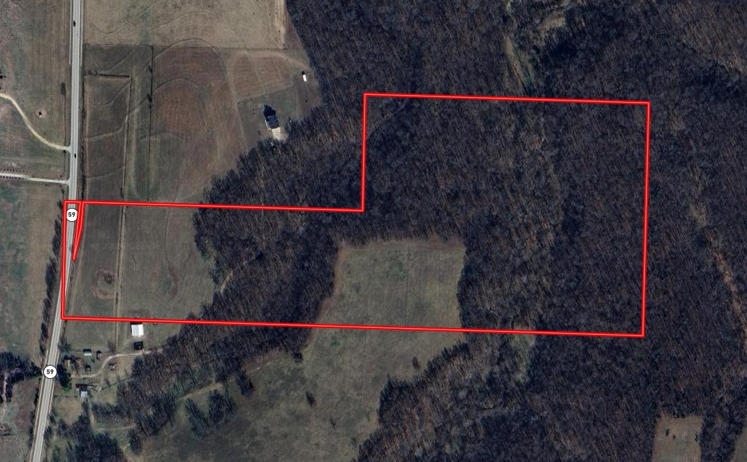It's not often a 50 acre blank canvas becomes available. Bring your dreams and wear that thinking cap, this property truly delivers! Major highway frontage with a blend of pasture and woods. Plenty of room to build away from the noise of life while being just minutes from Siloam Schools and shopping. Close proximity to Hwy 244 and 16 make Fayetteville trips efficient. Current drought conditions cant keep this creek dry, still running! Lincoln city water in the area, buyer to satisfy themselves with all utility concerns. New access-drive way needed off Hwy 59, simple/free permitting process, we can guide to the correct people at the highway dept. No Chicken houses, subdivisions or campgrounds. More pics and drone photos coming soon!