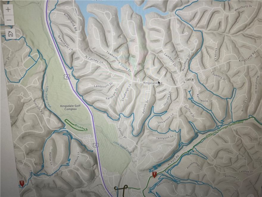 Sewer Lot!! Back 40 Loop crosses the street in ~1/3 of a mile where it then connects to Blowing Springs Greenway!  This lot has tricky topography, according to Benton County GIS so lot is priced to be a personal Trailhead to Blowing Springs, Back 40 Loop, et al and function as a Membership Lot.  Lot is buildable and is on Sewer so in time it will have growing building potential.  Park your Van, set up a BBQ for the day and RIDE Beautiful Bella Vista!