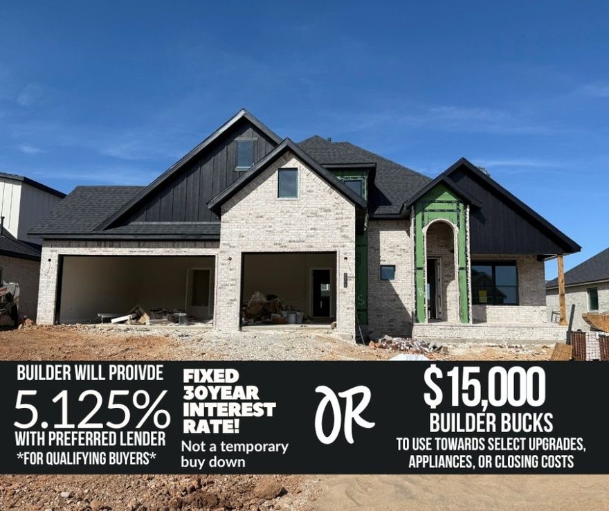 Welcome to Hillcrest in Cave Springs!Enjoy peaceful surroundings on the edge of town with the convenience of being just minutes from everything NWA has to offer. The Eagle Plan offers 2,835 square feet of thoughtfully designed living space, featuring 5 bedrooms and 3 full bathrooms. On the main level, you'll find an inviting open-concept layout that seamlessly connects the living, dining, and kitchen areas. Conveniently located just off the three-car garage, the mudroom and utility room offer practical everyday functionality and flow directly into the spacious primary suite. This smart split-floor layout ensures the primary suite remains a private retreat, separate from the rest of the main-floor living spaces.Also on the first floor is a secondary bedroom and a full bathroom.Upstairs, three additional bedrooms share a full bathroom.Outside, a covered back patio with a cozy fireplace creates a perfect space to enjoy the outdoors in comfort, all year long.