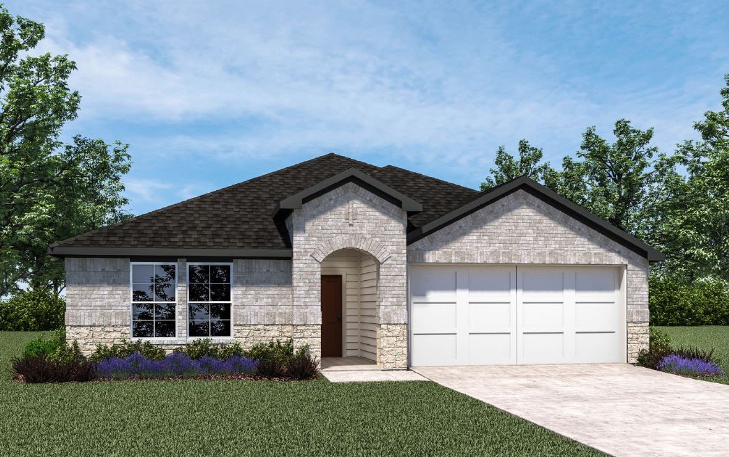 Come to the community model today! This KINGSTON +/-2031 square foot plan is the perfect open concept floorplan delivering fabulous living space featuring an oversized island kitchen. This home boasts gorgeous quartz kitchen countertops, stainless steel appliances. Primary bath has a walk in shower, walk in closet and dual sinks with quartz countertops. Ceiling Fans in master and living area! This home exterior will have 4 sides brick! Covered patio and a landscape package. Garage Door opener! Tankless hot water heater! This home includes our HOME IS CONNECTED Smart Home package. Cottonwood Place. Make it home!