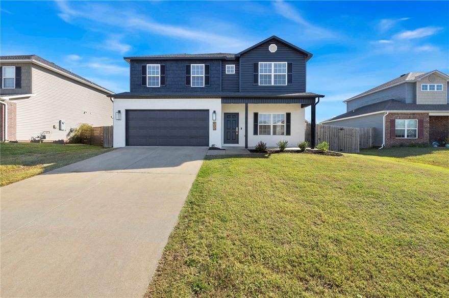 Just remodeled and move-in ready! This spacious 2,644 sq ft, 4-bedroom, 2.5-bath Bentonville home features fresh paint, new fixtures, new carpet throughout, and updated kitchen and bathroom countertops with brand-new appliances. A large bonus room offers extra space for work, play, or relaxation. The home feels bright, clean, and modern throughout, and is conveniently located just minutes from Walmart Headquarters, downtown Bentonville, schools, parks, and trails.