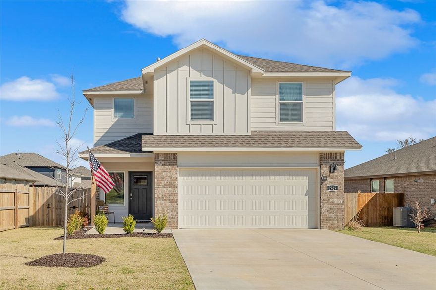 All appliances convey for an easy move in transition on this 3 bedroom and 2.5 bath like new home with serene backyard views that will never go away! See drone photos. Gas range and walk in pantry. Large island and eat in kitchen dining. All bedrooms upstairs with two baths and laundry room upstairs. Spacious rooms and custom paint for a sleek modern feel with lots of natural light.