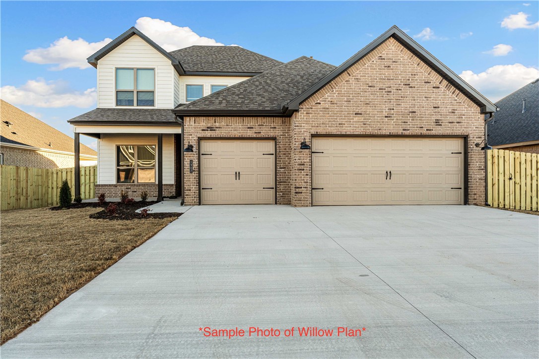 Welcome to Hillcrest in Cave Springs!Enjoy peaceful surroundings on the edge of town with the convenience of being just minutes from everything Northwest Arkansas has to offer. This inviting community provides the perfect blend of tranquility and accessibility.The Willow Plan
With 2,285 square feet of thoughtfully designed living space,offers 4 spacious bedrooms and 2.5 baths. On the main floor, you'll find a dedicated study, an open-concept living, dining, and kitchen area ā ideal for entertaining or cozy nights in. The primary suite features a luxurious ensuite bathroom with a connected laundry room for added convenience, along with a nearby half bath for guests.Upstairs, three additional bedrooms share a full bath, creating a perfect retreat for family or guests. The three-car garage provides ample storage, while the covered back patio, complete with a cozy fireplace, makes outdoor living enjoyable year-round.