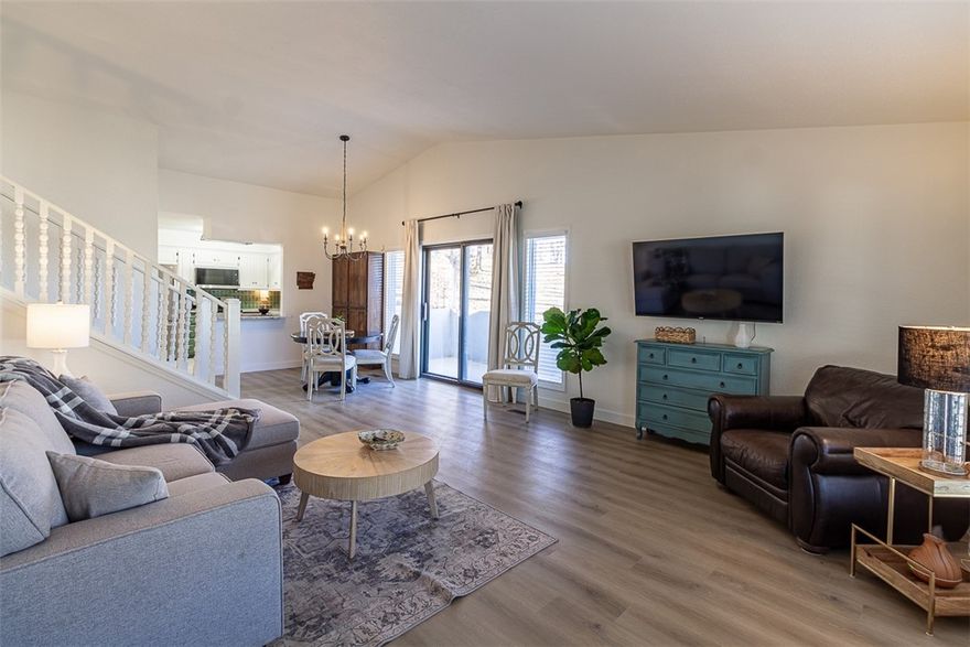 Easy Renting! Furnished month to month or long term rental! All utilities paid. Fully remodeled end-unit townhome in the heart of Bella Vista—everything is new! Enjoy low-maintenance townhome living with no exterior upkeep. This spacious 2–3 bedroom home plus flex room is ideally positioned next to green space and features a covered patio perfect for outdoor relaxation. The main level offers an open-concept living, dining, and kitchen area, along with a full bathroom and laundry. Upstairs includes 2 (or 3) bedrooms, including a primary suite with a private full bath and private balcony/patio. The lower level has a heated and cooled flex room—ideal for dry storage, a game room, media room, home gym, or hobby space. Additional features include a one-car garage and location within the Bentonville School District. Move-in ready and designed for comfort, convenience, and the Bella Vista lifestyle. Ideal for someone building, new to area or just want the convenience of turn key move-in. Call for your private showing!