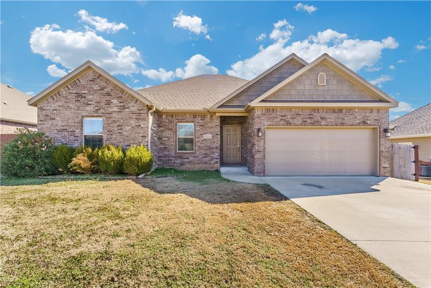 Welcome to your next Home! This Beautiful 3 bedroom, 2 full baths with gorgeous custom cabinets, low maintenance wood look tile floors, and durable all brick exterior! You will love cooking in the open kitchen or relaxing around the gas log fireplace. Don't miss the covered back porch and office / formal dining / flex space! So many possibilities! Don't miss it! Credit and Background check required.