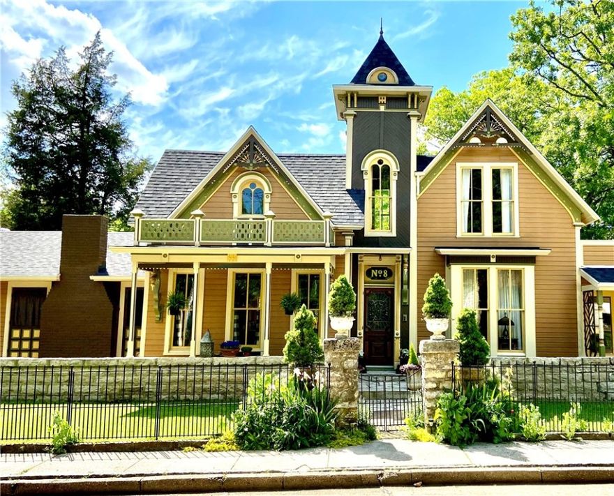 Luxurious, fully renovated Victorian home,CIRCA 1880 ,is a true gem with a prime location on the upper Historic loop.The charming gingerbread drenched exterior is sure to delight!Grand entrance features a cut crystal antique door while cathedral ceilings create a sense of grandeur.Spacious living areas filled with natural light are accented with gas and wood fireplaces.Lots of the character can be attributed to the owners keen eye for architectural salvage, love of restoration and appreciation of the American craftsman.Kitchens and baths w/modern & antique fixtures help maintain the charm of the era.Two suites with private entrances & parking provide a great opportunity for additional income.This property offers a perfect blend of history, charm,& modern luxury, making it an ideal choice for those seeking a unique & elegant living experience.Gardens include multiple decks & patios to enjoy the tranquil koi pond, fruit-bearing trees, flowering shrubs, and bulbs that add vibrant colors and scents to every season.