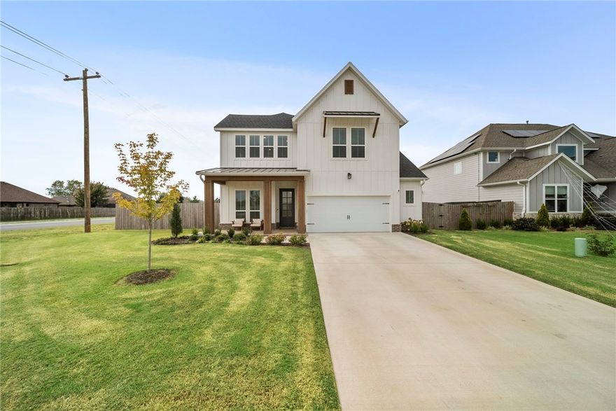 Beautifully designed 4-bedroom, 3.5-bath home with an open layout and functional flow. The main level features a private owner’s suite with a bay window, a dedicated study, and an inviting kitchen that opens to the living and dining areas. Enjoy year-round outdoor living with the extended covered patio and fireplace. Upstairs includes a spacious game room, three bedrooms, and two full baths, including a large ensuite with dual vanities. Additional perks include ample storage, a two-car garage with storage bump-out and convenient access to shopping, dining, and I-49.