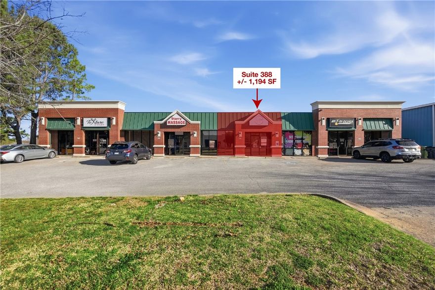 +/- 1,194 SF office space available right off College Ave in Fayetteville! This space includes 3 large offices or patient rooms, a huge reception/waiting area, private bathroom, storage room which could also potentially be an additional small office, and an electrical room which could also be used for more storage. Ample natural light due to the large windows making this a nice executive office/medical space in the heart of Fayetteville. In addition to all of this there is an existing sign frame for the tenant to use, saving them over $3,000 feet sign install and it has electric inside so it is capable of illuminating at night. Plenty of parking for your employees or clients and easy access to I-49. The perfect place to grow your business!