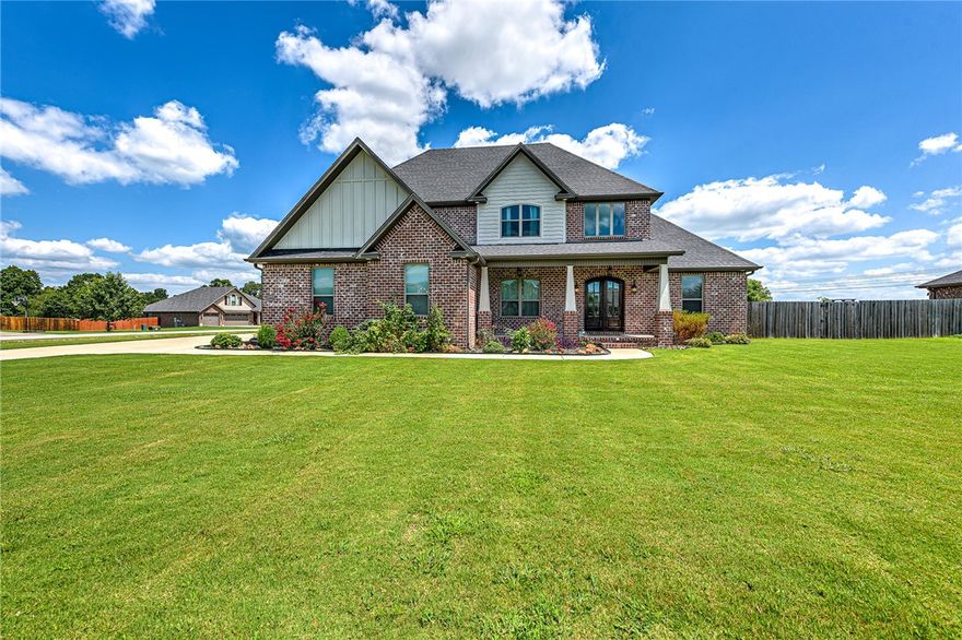 This one has it all & the wow factor! Soaring cathedral ceilings creating an airy, light-filled home. A chef's kitchen designed for culinary enthusiasts. Features top-of-the-line appliances, huge walk-in hidden pantry, oversized granite island, pot filler, gas stovetop, & cabinets galore. Retreat to the primary suite which includes dual sinks, a beauty vanity, soaker tub, walk-in tiled shower w/ multiple shower heads, & an expansive closet. Two BDRS on main floor. Upstairs, you'll find two addt'l BDRs, full bath w/ separate vanities & private shower, & a versatile bonus room w/ full bath & closet (could serve as a 5th BDR). Outside is equally impressive featuring the heated & cooled pool & spa, for year-round enjoyment. Pool is 40x15' w/ splash area for lounging, gradual entry, safety trim edge, spa, new concrete decking, & its own HVAC unit; all completed in April 2024, a $140K upgrade! Garden enthusiasts there are: blackberries, blueberries, cucumbers, tomatoes, & more; plus you can have chickens!A must see home!