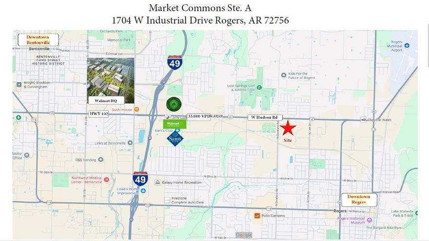 Formerly used as an office, this space offers four private offices, three private bathrooms, a conference room, and a functional kitchen equipped with a dishwasher, sink, and refrigerator. Conveniently located just minutes east of I-49 in North Rogers, AR, with a 10-minute drive west to downtown Bentonville and a 10-minute drive east to downtown Rogers.