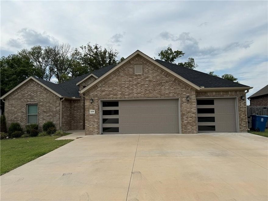 Beautiful Brick Home with 4 Bedrooms and 3 full bathrooms. This home has the desirable three car garage. The pantry adds additional storage space which is always a plus. Gas fireplace and an open kitchen to the living room. Kitchen features custom cabinets, granite counter-tops. The master has a custom tiled shower and large soaker tub.This home is located in an established neighborhood that includes a dog park and pool! Located just 10 minutes from the home office or interstate.