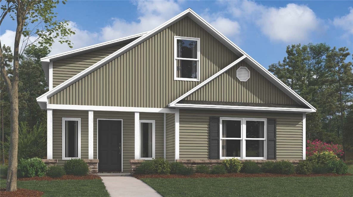 OFFERING A 5.49% INTEREST RATE 2/1 BUYDOWN (3.49% year 1, 4.49% year 2, and 5.49% years 3-30), 4.75% FIXED INTEREST RATE ON VA, USDA,AND FHA LOANS, OR $12,000 TOWARDS CLOSING COSTS and/or APPROVED OPTIONS THROUGH 9/5/24 @6:00PM OR UNTIL FUNDS RUN OUT WHEN USING PREFERRED LENDER!!!!
The lovely Ellie plan is loaded with curb appeal with its welcoming covered front porch and front yard landscaping. This home features a 2-story plan with 3 bedrooms, 2 bathrooms, a large living room, a cozy dining area, and a charming kitchen fully equipped with energy-efficient appliances, generous counter space, and a pantry for ease of meal preparation. Plus, a bonus room on the second floor. Learn more about this home today! *Photo are of similar model.