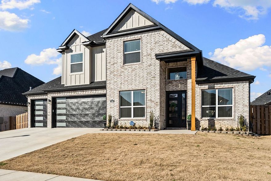 Scroll stopper! Outshines new builds & packed w/ upgrades! Owners invested $12K+ in elevated features for function and high-end style. Quartz countertops shine in designer kitchen w/ bar seating, eat-in area, plus separate DR ready for gatherings. Custom wine bar w/ fridge means entertainment-ready! Pantry includes added electrical for appliances to keep counters clutter-free. Soaring ceilings throughout, incl dramatic 22 ft LR ceiling. MBR features coffered ceiling, spa-inspired MBA w/ dbl sinks, and huge walk-in closet w/ built-ins & extra hanging. Another BR down and upstairs: 2 well-sized BRs w/ walk-in closets + full bath, ideal for guests, kids or office. BONUS:walk-in attic storage! 3-Car garage w/ high ceilings + overhead shelving. Covered patio prewired for TV. Fast-grow arborvitae trees planted for future privacy. Enjoy Silver Leaf Estates amenities: clubhouse, pool, pet wash, kids play area, pond w/ fountain, walking trails, benches, dog park (coming soon). Luxury, storage, lifestyle—without the wait.