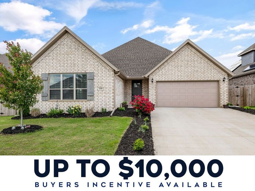 $10,000 BUYER INCENTIVE toward closing costs or rate Buy Down w/accepted offer! Motivated Seller also offering a home warranty. Stunning, east facing, one owner home in sought after Osage Hills community. Step inside to an open concept main level filled w/natural light, soaring vaulted ceiling, exposed cedar beams, & a gas log FP that creates an impressive focal point. This inviting space flows into the dining area & kitchen that shines w/a large island & SS appliances (gas range), offering visual appeal, functionality & ideal for entertaining. The main floor primary suite provides a private retreat w/ensuite bath, custom tile shower, & lg walk-in closet. A 1/2 bath & dedicated laundry room(w/washer & dryer), & storage, add to the thoughtful design.  Upstairs, Two oversized bedrooms, connected by a Jack & Jill bath is perfect for family, or home office. Outside, enjoy a private patio, fenced backyard w/garden beds, low maintenance brick home w/eye-catching curb appeal. Don't wait any longer! Come see today!