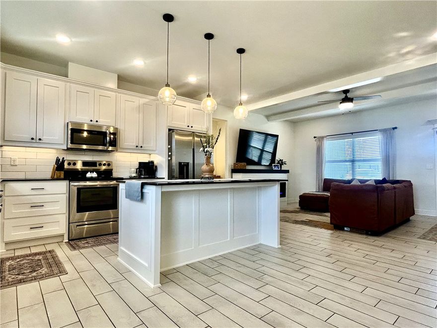 2023 BUILT! Original Owner. Newer Built (2023) at savings offered to you w/amenities vs. purchasing New Construction. Offering 8 x 7.5 LifeTime Shed, FULL rear yard wood privacy fence, interior blinds, FULL SS kitchen appliance package, Ceramic Tile floor (through main living area), Professional clean carpet in bedrooms. Split bedroom floor plan. 3 bedroom 2 bathroom Extra storage. Kitchen offers ample cabinets + kitchen island w/ lighting & electric.  Open floor plan w/ decorative wood beams & recess lighting. 0.44 acre lot! LARGE! Pea Ridge community spirit. Community park around the corner to enjoy the fresh air. Shopping/restaurants/church communities close by. Established neighborhood w/ no new construction noise or dusty mess! Make this your home now & enjoy your Spring/Summer season. Plenty room for a garden!