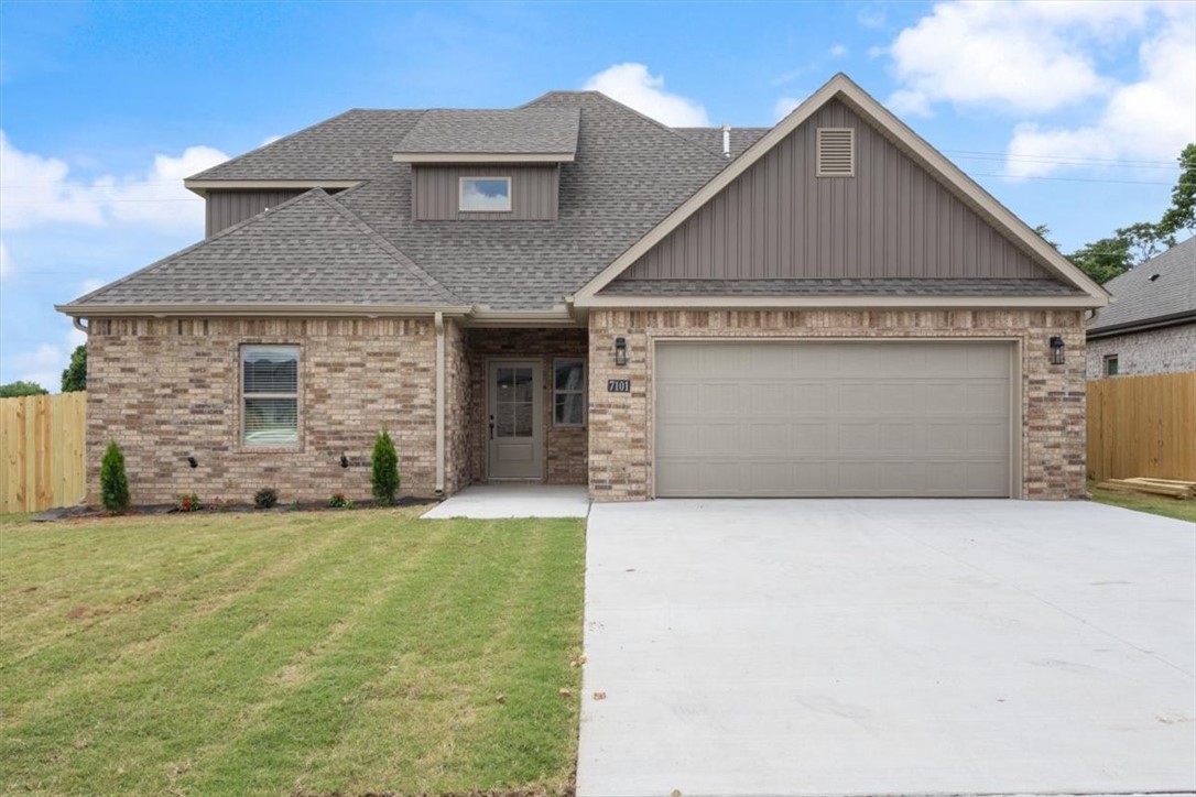 Completion in 2 weeks! Welcome to your family home in Walnut Grove Estates. This upcoming Bentonville subdivision is located just minutes from Vaughn Elementary, the airport, groceries, gas, & more. This gorgeous home includes so many upgrades. Granite countertops, custom built cabinets, large kitchen island, built-in wine rack, large closets, split floor plan with 2 bedrooms upstairs, & so much more. The master is a true retreat with a soaker tub, custom tile shower with bench, & oversized walk-in closet. Fence & gutters included in purchase price. Neighborhood pool & other POA amenities coming soon. You don't want to miss out on this one, because it won't last long.