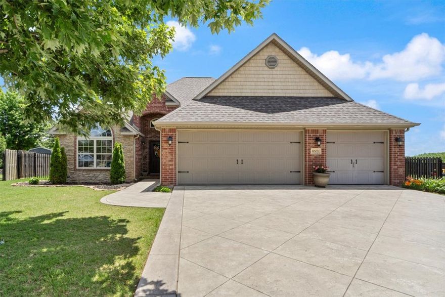 Situated on a desirable corner lot in the beautiful Hearthstone Subdivision, this stunning one-level home offers 3 bedrooms, 2.5 baths, 3 car garage,  and a spacious backyard ideal for entertaining. The front driveway and back patio feature attractive patterned concrete, adding to the home's curb appeal and outdoor charm.

Recent updates include a brand-new roof installed in May 2026 with a 5-year labor warranty, newly installed window screens, and expanded and upgraded flower beds that enhance the beautifully landscaped yard. A mature maple tree in the front yard provides abundant shade and character.

Residents enjoy access to outstanding neighborhood amenities, including a clubhouse, pool, and playground, all within a welcoming, family-friendly community. Located in the highly regarded Bentonville School District, this home is also conveniently close to Mt. Hebron Park and the shopping, dining, and entertainment options at Pinnacle Hills Promenade.