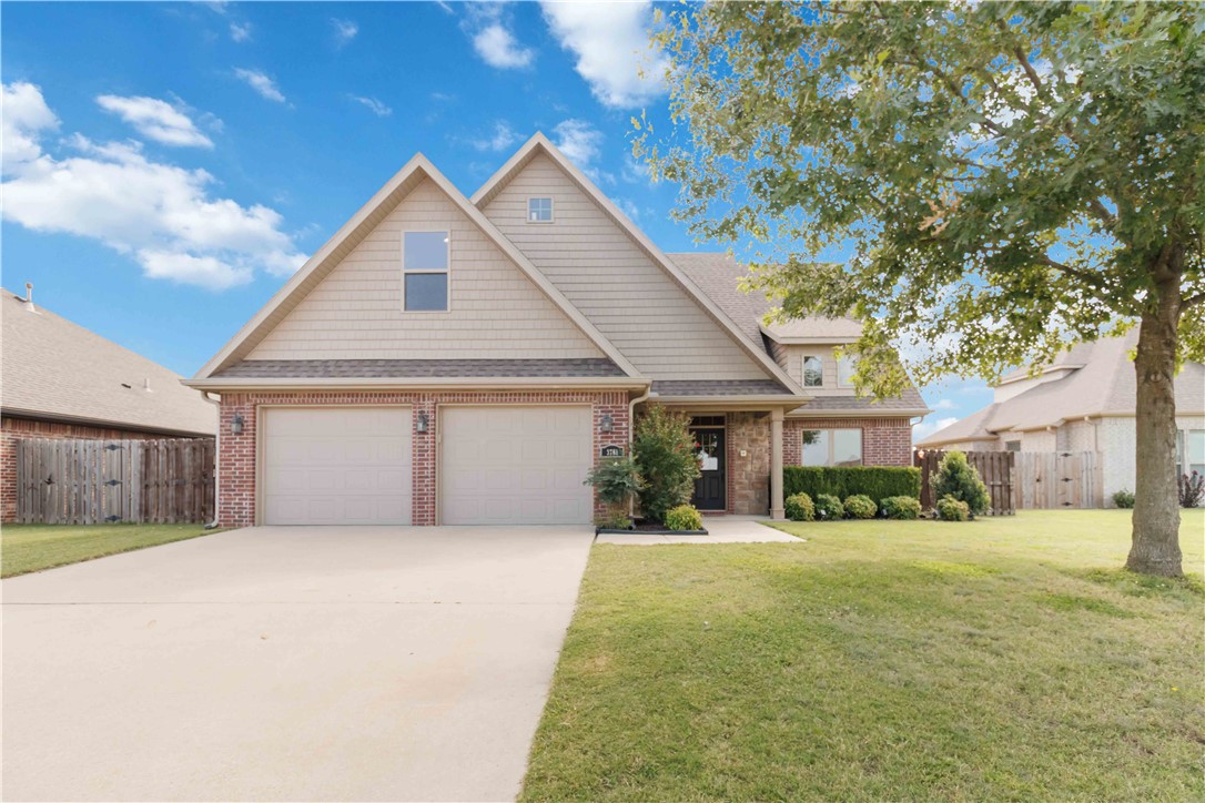 This beautifully maintained home offers 3 spacious bedrooms, a bonus room, & 3.5 bathrooms. As you step through the front, you'll be greeted by a striking entryway, open layout, abundance of natural light, & vaulted ceilings that complement the floor-to-ceiling rock fireplace. The primary suite features dual closets, tray ceilings, & a tiled walk-in shower. Convenience is key, with a half bath located just off the garage entry for guests. Upstairs, you'll find two additional bedrooms & a bonus room with a full bath, as well as another full bathroom. The kitchen is a chefās dream with white cabinetry, gorgeous granite countertops, & modern finishes. Additional features of this home include a central vac system, outdoor pergola, & shed that can serve as extra storage. Perfectly situated just off I-49 & the 612 bypass, this home offers easy access to all the best that Northwest Arkansas has to offer. Plus, youāre only a short walk away from Shaw Family Park. Refrigerator & flat screen tv in living room convey.