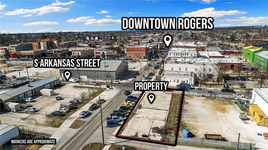 Prime hard corner development lot in rapidly growing and thriving Downtown Rogers. T5.2 zoning allows for high density development with multiple uses. Positioned in the middle of several active and future development projects, this site provides unlimited investment opportunities. 
Accepting offers: proof of funds and intended use required with offer submitted.
Also listed under MLS: 1301467