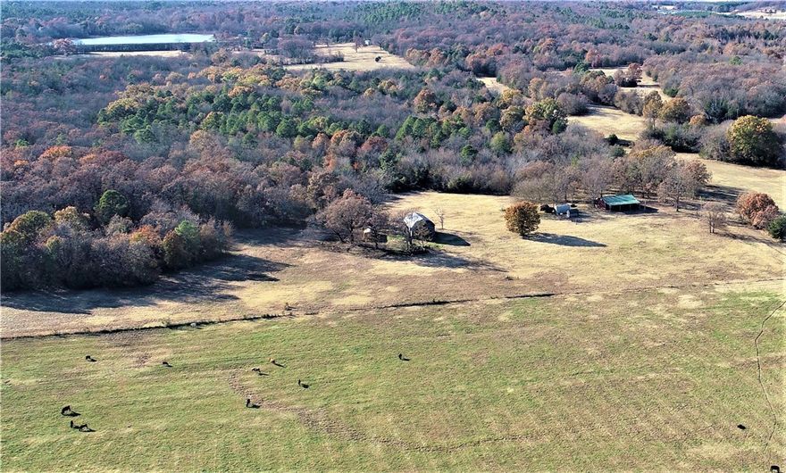 This Gorgeous Ranch is a turnkey cattle farm located only a few mins from Charleston AR. There are many fenced and cross fenced pastures and hay fields for your livestock.  There are multiple stocked ponds and Rattlesnake creek flows through the property.  Ponds have excellent fishing including the reservoir that borders the property to the west. The newly renovated 1 bedroom, 1 bath cabin is immaculate and built with expansion in mind.  It has a wide-open kitchen, dining and living room area.  It has huge front and back porch on a slab plumbed and wired ready for additions.  The hunting is excellent with a healthy deer herd and turkeys.  There are food plots, feeders, and blinds. It has a great road/trail system throughout.  There is a shop building with cement floor, roll up shop door and utilities. This ranch truly has it all.  Call us today for your private tour.