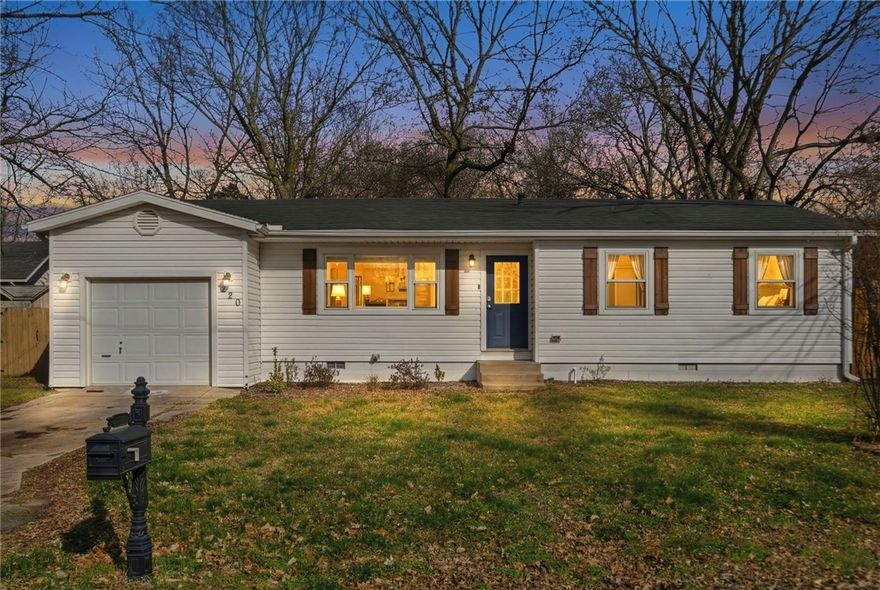 Don't miss this gem! This beautiful two bedroom, one bath, well-maintained home features a fully fenced backyard and utility room plus a single car garage. This charming home is move-in ready and is within walking distance of downtown shops, Prairie Grove schools, grocery stores, coffee shops, and more! The roof and yard fencing were new in 2024.