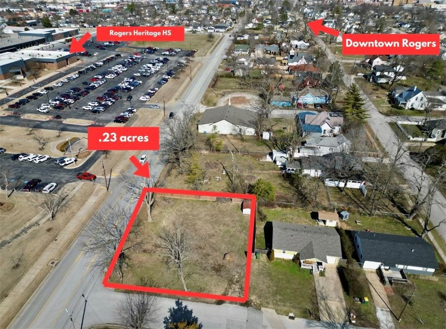 LOCATION, LOCATION, LOCATION! Nestled in the heart of Rogers, this prime .23 acre corner lot offers unbeatable location and potential. Just a few blocks from downtown, you'll have quick access to shopping, dining, and entertainment. Imagine building your dream home in this vibrant area, where convenience and charm meet. With its central location, this lot offers endless possibilities. Don't miss the opportunity to own a piece of downtown Rogers—your ideal investment in the future. A rare find in an area poised for growth!