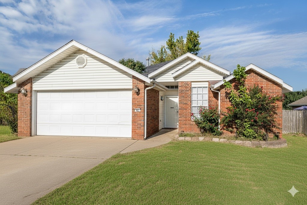 Welcome home to this charming, recently updated 3-bedroom, 2-bathroom residence. This versatile property is an ideal fit for first-time homebuyers, a comfortable option for those looking to downsize, or a smart addition to any investment portfolio. This home features a spacious living room with a vaulted ceiling and a cozy brick fireplace with gas logs that create a warm and inviting atmosphere, perfect for relaxing or entertaining. The living room flows seamlessly into an open kitchen and eat-in dining area, making daily life and hosting a breeze. Retreat to the spacious primary suite, complete with a walk-in closet featuring convenient built-in shelving and a private en-suite bathroom. The backyard is fully fenced and has a small patio area for sitting outside. New roof installed in 2020.