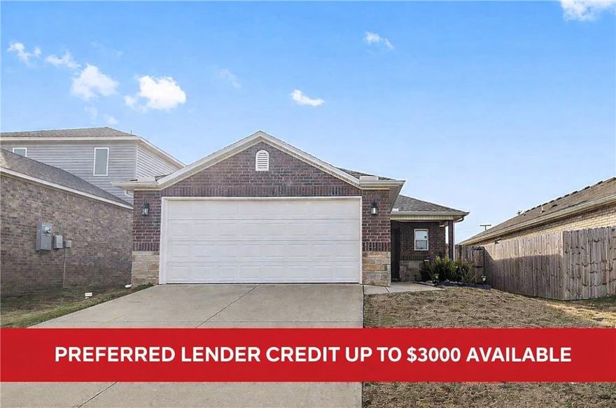 Up to $3K preferred lender credit to be used for buyers closing cost or rate buy down. Welcome to this beautifully designed 4-bedroom, 2-bath single-level home in the desirable Lincoln Place subdivision in Lowell. Built in 2021, this well-maintained residence offers an open floor plan with abundant natural light, a modern kitchen with updated appliances, and spacious living area perfect for everyday living and entertaining. The thoughtful layout includes ample closet space and comfortable living areas. Step outside to enjoy a fully fenced backyard ideal for outdoor gatherings, pets, or simply relaxing in privacy.  Conveniently located near local parks, schools, and neighborhood amenities, this home delivers comfort and convenience in a sought-after community.