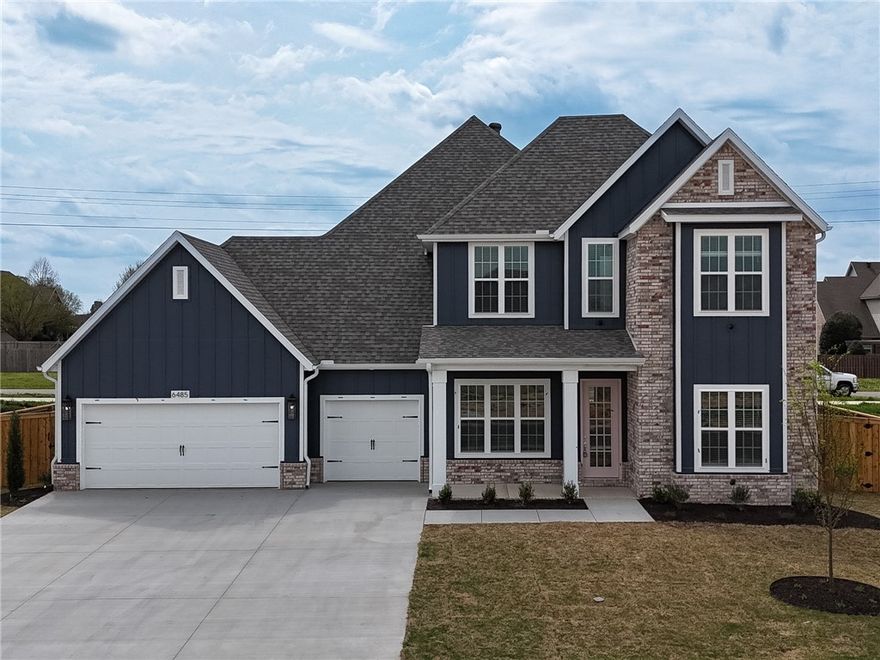 Welcome to County Line Square, a new community in Springdale next to Shaw Family Park that offers a pool and pavilion for residents. The Brighton begins with 2 bedrooms and a full bathroom off the entry, giving you flexible space for guests or work. The hallway leads into the living room, where a gas fireplace creates a warm focal point, and engineered wood floors extend throughout the first floor. The kitchen and dining area flow from the living space and feature a large island, cabinets to the ceiling, GE Profile stainless steel appliances, and a pantry. The primary suite sits on its own side of the home and includes a vaulted bedroom, a double vanity with a centered makeup vanity, a walk-in shower, and a walk-in closet. The laundry room includes built-in cubbies and connects to the 3-car garage for a convenient drop zone. Upstairs offers 2 bedrooms and a full bathroom. A fence, gutters, and blinds are included. Builder’s preferred lender is offering $3500 toward closing costs or a rate buydown. *Agent Owned*