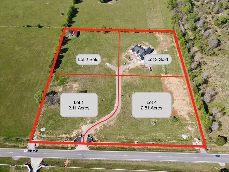 An exceptional opportunity to own 2.81 acres in one of east Fayetteville’s most desirable settings, within Goshen city limits. This premier estate lot is nestled in an exclusive 4-lot subdivision with a private entrance in the works that is designed to reflect the quality and elegance of the homes within. Build your luxury retreat using our curated design/build team or bring your own. All essential utilities are in place—electric, gas, fiber internet—with a public water tap to be installed and included. Enjoy unmatched privacy and natural beauty just 7 minutes from Mission & Crossover and only 2 minutes from Beaver Lake access via the White River. A rare blend of refined living, convenience, and timeless Arkansas scenery.