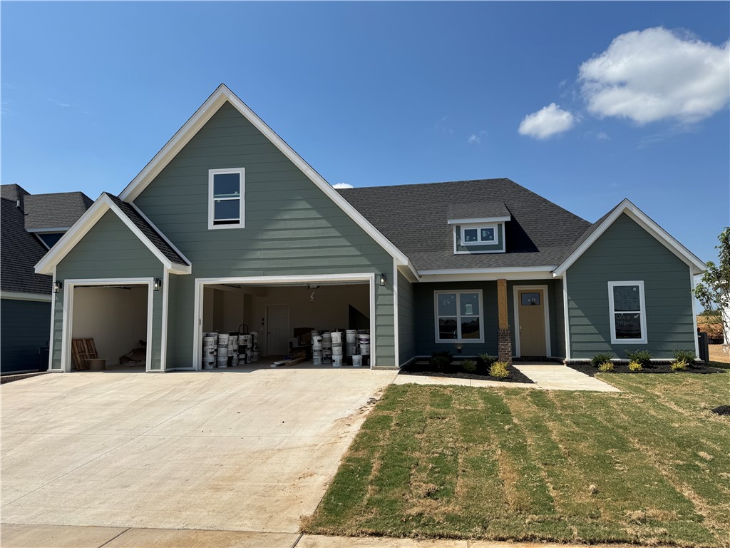 Another quality new construction home is available in the desired Crescent View Subdivision! This home boasts 4 bedrooms, 3 bathrooms, bonus room, 3 car garage, and a great layout. Kitchen is equipped with gas cooktop, built-in oven & microwave, large island with waterfall granite, & eat-in dining area that is all open to the living room. Downstairs has the office, primary suite and BR 2 and 3. Bedroom 4 and bonus room and a full bathroom are all upstairs. Enjoy grilling or hanging out on the covered back patio. Located steps from Janie Darr Elementary and the new Mt Hebron Park. Subdivision is close to XNA, I-49, shopping, dining, and entertainment.