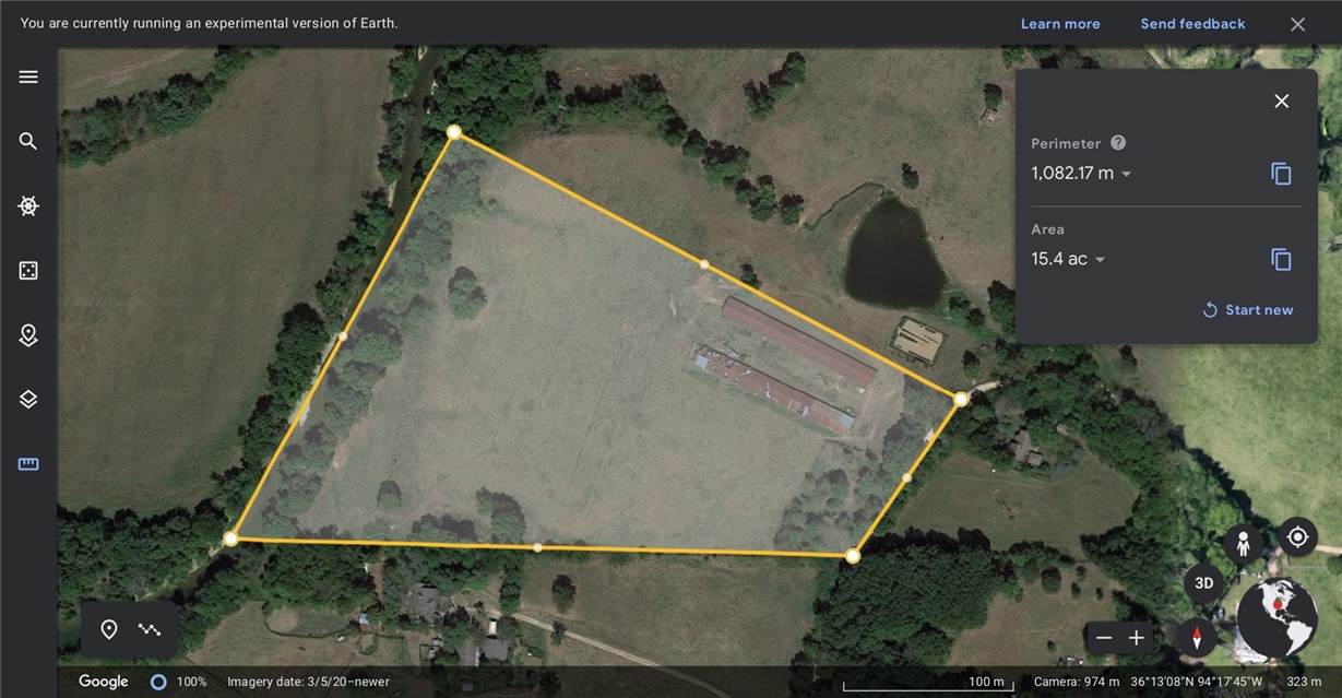 Beautiful building site on 15 +/- acres with a year-round creek on the west property line. Two old chicken houses to stay as is. Owner may sell additional acreage and may divide as needed. Old orchard at the S. E. corner could be manicured to produce fruit. Apples and Pears. Small cemetery on west side of property near creek bank.