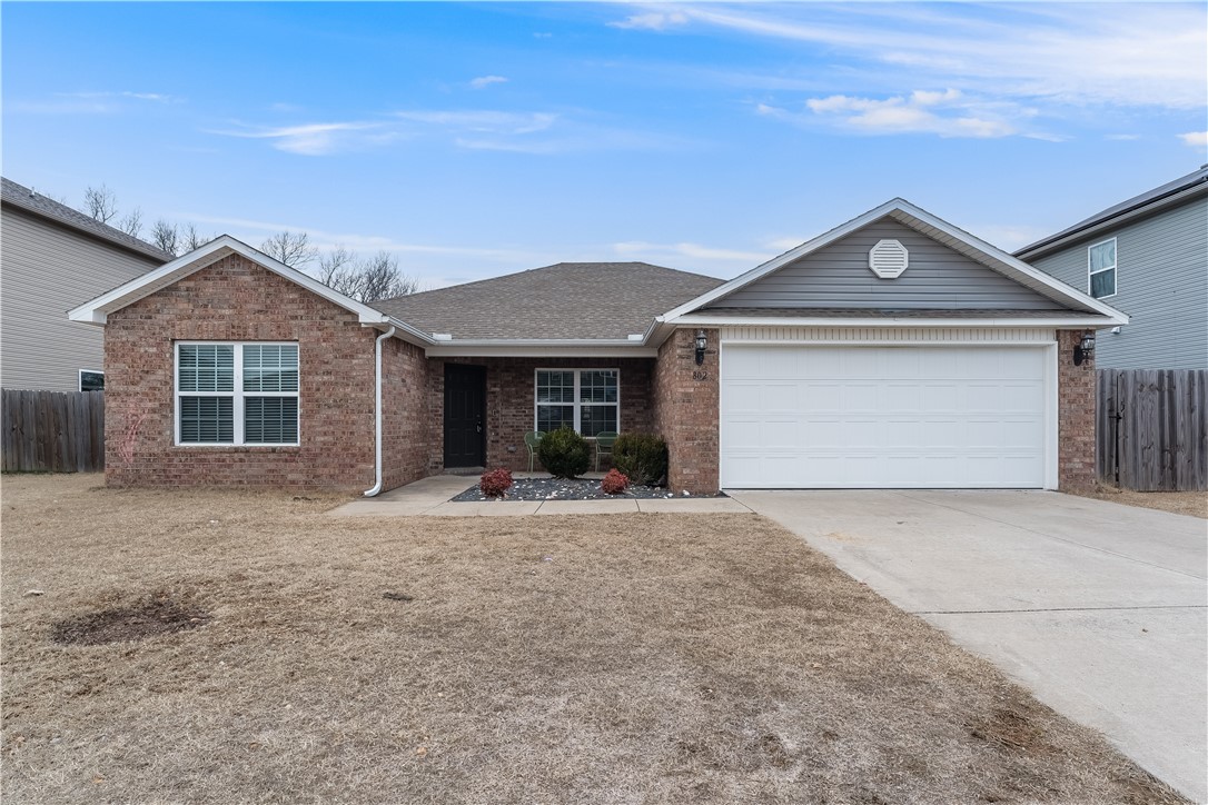 Charming and move-in ready, this 4-bed, 2-bath home in Bentonvilleās desirable Kerelaw Castle neighborhood offers 1,633 sq ft of comfortable, one-level living. The split floor plan features a spacious open-concept living area with easy-care vinyl plank floors and a bright kitchen with lots of counter space plus a dining nook perfect for everyday meals. The primary suite includes a private bath and walk-in closet, while three additional bedrooms offer flexibility for guests, work, or play. Enjoy a large, fenced, backyard ideal for pets, play, or gardening with no homes behind you. Built in 2018, this home also features a 2-car garage, low-maintenance landscaping, and a fantastic location just minutes from Bentonville schools, Walmart HQ, trails, and downtown. Whether youāre a first-time buyer, investor, or ādownsizerā, this home offers great value and location. (No showings without an accepted offer, no sign in yard. Please do not disturb tenants that have a lease through 2/28/26 at $1700/month)