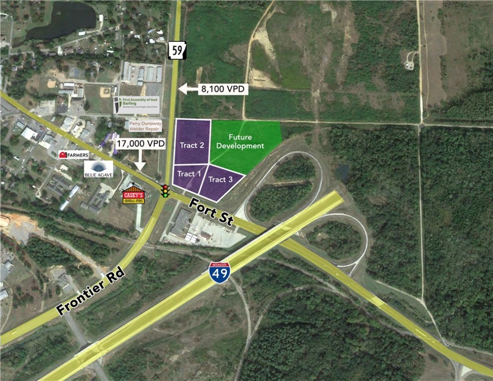 This listing is for Tract 2 being sold for $8.00/SF. 1 to 2 acre proposed tracts with frontage on hard corner with traffic light. This land is located in a rapidly growing area.