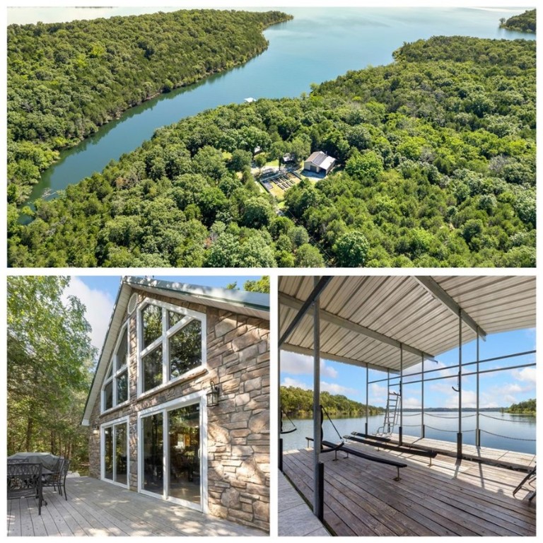 This is lake living at its finest-only Corps of Engineersāapproved dock in this quiet cove comes with a 24' slip, lift, large storage locker, and swim ladder for those long summer days on the water. Set on 7.5 private acres and bordered on three sides by Corps land, this retreat offers rare privacy and peaceful natural views. The thoughtfully designed cabin features 1 bedroom, 1 bath, soaring cathedral ceilings, and a warm, open layout. A spacious loft adds flexibilityāperfect for guests, hobbies, or a cozy retreat. Step out onto the wraparound deck and soak in the quiet beauty that surrounds you. The full walk-out basement is heated, cooled, and supported with an I-beamāready for future finished space. A 44x28 insulated, solar-powered shop with 14x44 lean-to is ideal for storage, projects, or lake toys. A fenced garden and greenhouse make year-round growing simple and rewarding.This rare package includes the cabin, land, dock, shop, and space to growāeverything you need for comfort, adventure, and peaceful living.