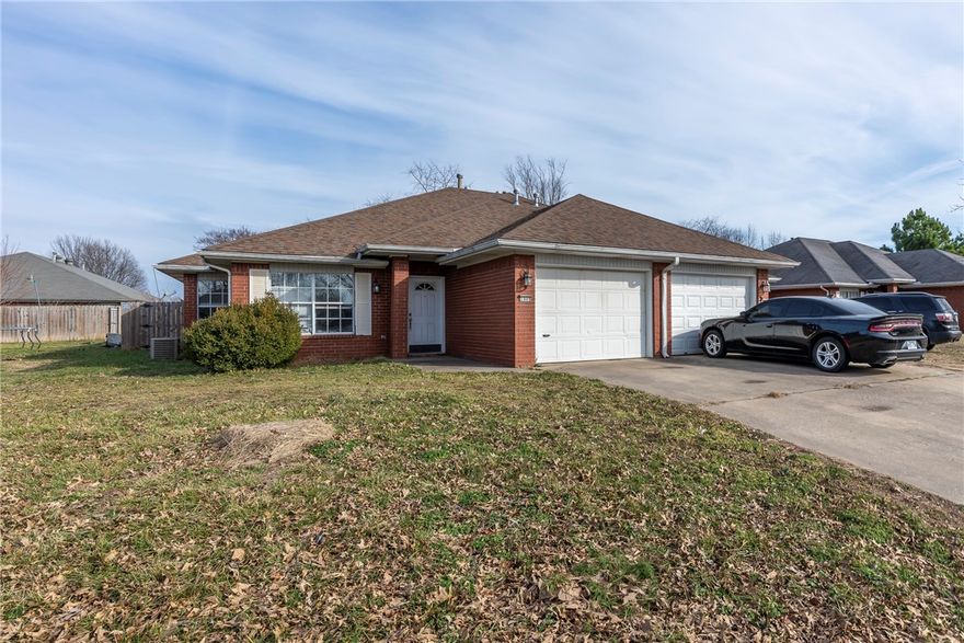 Clean duplex with good rental history in east Rogers near schools and shopping areas. Each side has 3BR/2BA and current rents for $1250 a month with room to increase. They have been well maintained but not updated recently. No interior showings until under contract. Please do not disturb tenants.