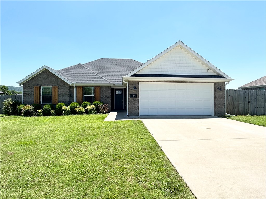 Check out this beautiful, new construction 3 bedroom/2 bathroom home in the Wagon Wheel subdivision! This home is located within 10 or less minutes of I-49, Starbucks, Walmart Neighborhood Market, and several restaurants & amenities. Fully fenced back yard and extended patio. Pets negotiable. Refrigerator, washer & dryer included.