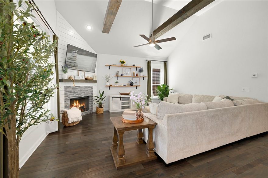 Located in Diamond Estates in Centerton, this well-maintained 2019-built home sits on a corner lot just steps from the neighborhood clubhouse—close enough for kids to walk and enjoy the amenities. Conveniently located near top-rated schools, medical facilities, Downtown Bentonville, and Walmart’s Home Office.
Offering approximately 2,550 sq ft, this 4-bedroom, 3-bath home features a private primary suite on the main level with direct access to the utility room, plus a secondary bedroom ideal for guests or an office. Upstairs includes two bedrooms and a spacious bonus room.
The open-concept living area flows into a spacious kitchen perfect for entertaining. Engineered wood floors, wood beams, a gas fireplace, and a covered back patio add warmth and charm. Complete with a 3-car side-load garage and walkable access to nearby schools, this move-in ready home offers comfort and convenience in one of Centerton’s most desirable neighborhoods.