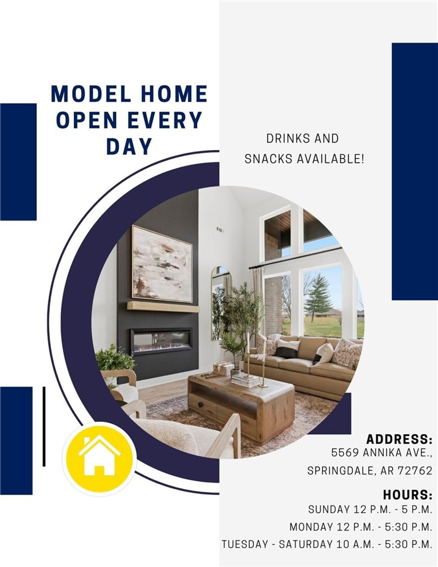 Dashing Dean plan in Noah’s Landing in Springdale, AR! These homes create a welcoming and comforting environment with open floorplans, an electric fireplace with a poplar mantle in the living room, and LVP throughout single-story homes. In the kitchen, you will find a gas range, quartz countertops, and 42’’ cabinets! The primary ensuite features quartz countertops, tile flooring, a walk-in shower with tile walls, and a freestanding tub! Each bedroom and the living room will have a ceiling fan. These homes will feature 4-sides brick with Hardie® siding (per plan), and a covered back patio (per plan) and a landscape package. You will enjoy the programmable thermostat that allows you to control your environment with the touch of a button! Taxes and parcel TBD. Taxes and HOA dues are approximate.