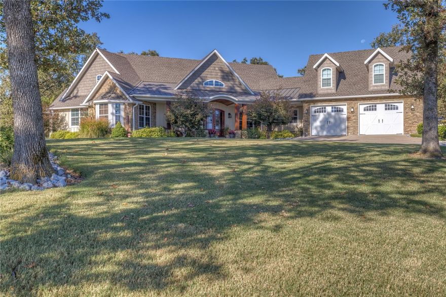 This stunning 4 bed, 3 bath custom home offers 4,394 sf of top-tier finishes, with lots of natural light. Recent upgrades include a new roof (Sept 2025) and gutters (Oct 2025). The foyer features 20-ft ceilings, leading into a spacious living area with a wood stove and a gourmet kitchen complete with granite, dual islands, and double ovens. Formal dining, sunroom with wet bar, and home office with fireplace.  The primary suite boasts 12-ft ceilings, a luxurious bath with jetted tub, walk-in shower, dual sinks, vanity, and private toilet room. One guest room has a private bath, and two others share a Jack & Jill. Upstairs, a bonus room is perfect for media or games.  Enjoy the eco-smart pool with tanning ledge, pergola with counter space, and lush landscaping. Additional features include a 2-car garage with epoxy floor, laundry with sink, circle drive, and a 40x60 metal shop with cement floors, electric doors, and a 12’ front porch. No HOA, outside city limits, just off HWY 43 and minutes to everything in town.
