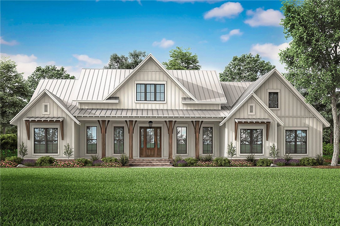 Just minutes from the new Shaw Family Park sits this beautiful Modern Farmhouse with a classic feel, open floor plan, decorative detail on 1 acre located just off of County Line Road. Home features 3,200 sq ft, 4 bedrooms, 3.5 baths with an office. The kitchen, dining and living room are all open with cathedral ceilings, prefect for entertaining!