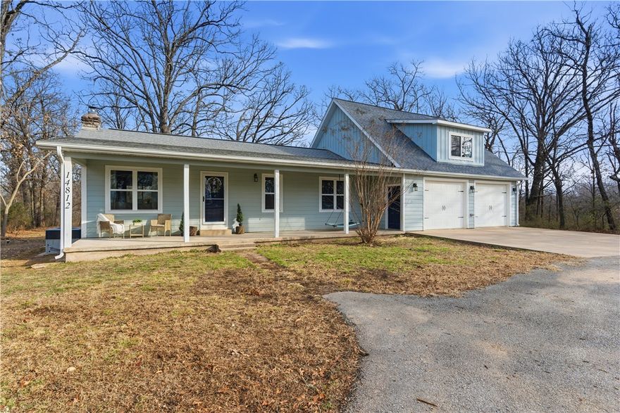 Beautiful updates made for this charming country home on 5 peaceful acres with quick access to the city. This warm and inviting property offers 4 bedrooms, 2 bathrooms, an office/study that could be a 5th bedroom, and a combined laundry/mud room with sink. The newly remodeled custom kitchen featuring both a cafe stove and dishwasher with custom cabinetry opens to a bright, airy living and dining area perfect for everyday living or entertaining. Step outside to enjoy a welcoming front patio, spacious back deck, and plenty of room to roam. A fun treehouse, raised self-watering garden beds, and chicken coop make this property ideal for those seeking a relaxed country lifestyle with modern convenience.