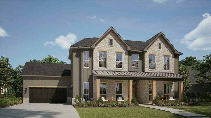 The Hamilton offers a blend of elegance & comfort w/tons of upgrades! First, enjoy a beautiful pond view on the added front porch. Then as you enter, you're welcomed by an open, spacious layout featuring 12-foot ceilings in the living room, kitchen & dining. The living room is a true centerpiece, boasting a striking 12-foot shiplap fireplace & large picture windows that flood the space w/natural light. It flows into the Gourmet Kitchen with upgraded Monogram appliances (48" range, 30" 5 in 1 oven, counter depth fridge & bev fridge), quartz backsplash, floor-to-ceiling cabinets & an enlarged island w/storage. The beautiful extended patio comes w/a vaulted ceiling & outdoor fireplace! The downstairs owner’s suite is generously sized, complete w/a luxurious bath & a walk-in closet. Upstairs, there’s a loft area, 3 additional bedrooms & 2 full baths. There is NO carpet in this home! The garage is thoughtfully designed, providing space to park on one side while leaving the other free for however you'd like to use it!