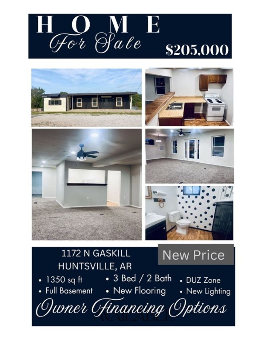 *** WOW*** Price drop reflects appraisal value completed 10/10/2025 - This 1350 sq ft building, previously used as commercial, is conveniently located in a dual use zone inside Huntsville City limits on a .25-acre corner lot. It has recently been renovated to 3 bedroom ,1.5 bath, with a laundry room, huge living room, kitchen and dining area with an unfinished full walk-in basement for lots of storage. The possibilities are endless. If you want to make this your first home or need a nice space for business this building has it all covered. It’s move in ready. Lender to verify but could qualify for FHA, VA or RD financing.