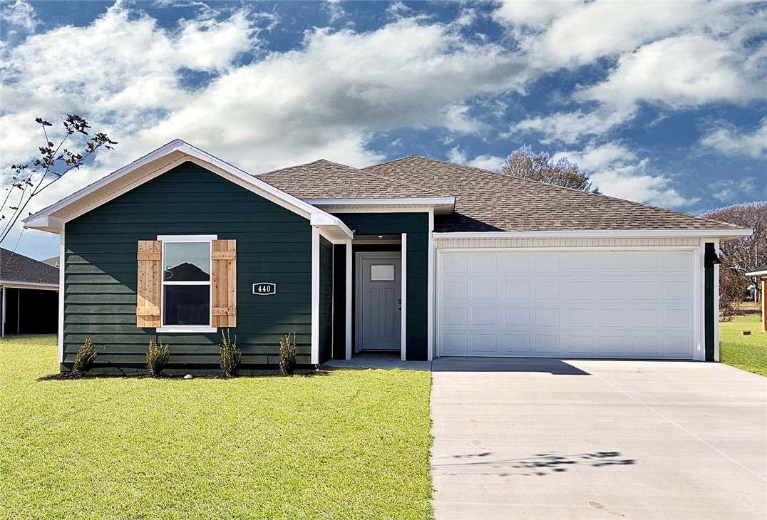 Fabulous Fargo plan in Selah Meadows, our newest home community situated in the heart of Prairie Grove. Each home in Selah Meadows is meticulously crafted with attention to detail, creating a space that feels both luxurious and welcoming. From the moment you walk through the door, you'll be greeted by modern features and spacious layouts that cater to every lifestyle. Our homes boast premium finishes and thoughtful designs, ensuring that you'll be stepping inside your own personal oasis. These homes will be complete with LVP flooring throughout, wood shelving in all closets, pantry and utility room. Kitchen will have granite counters, 36-inch cabinets, stainless steel appliances! Ceiling fan in Living room and Bedroom One. Bedroom one bath will have granite kitchen counters, double sinks, and a walk-in shower. Home will have a Garage Door Opener, and a Landscape package. Home will have Beautiful 4 Sides Hardie Siding Ā®.