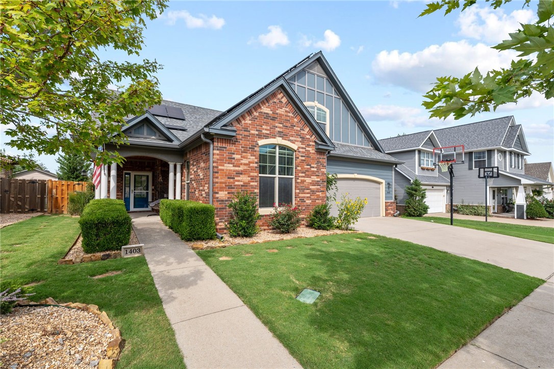 BACK ON THE MARKET @ no fault of the seller! This home boasts exceptional upgrades & meticulous enhancements. W/ new tile floors gracing the main floor bedrooms, upgraded tiles in common areas, & refined wood on the staircase, every detail has been thoughtfully designed. In 2018, the bonus room upstairs was transformed into a spacious master suite w/three closets & full bath. Recent updates include a shed converted into a climate-controlled workout space, a new roof and fence (July 2024), a gas line, a high-efficiency HVAC system (late 2020) w/ dual smart thermostats, a kitchen remodel in 2021 featuring Brazilian granite countertops, painted cabinets, & new appliances, and fully paid-off solar panels that provide energy efficiency.
The backyard is a serene retreat w/ a covered patio consisting of flagstones, garden beds, & a landscaped side garden. This retreat backs up to the POA-owned green space & trail. The front & side yards feature stone edging, ornamental grasses, & a covered front porch.